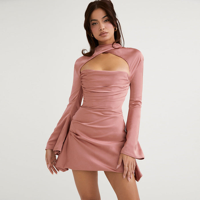 Color-Pink-Summer Slim Fit Sexy Hollow-out Backless High Quality Women Wear Dress-Fancey Boutique