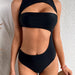 Color-Women Double Swimsuit Solid Color Bikini One-Piece Swimsuit One-Piece Swimsuit-Fancey Boutique