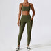 Color-Bra Trousers Forest Green-2-Quick Drying Nude Feel Yoga Clothes Push up Beauty Back Workout Clothes Pocket Hip Raise Skinny Sports Suit-Fancey Boutique