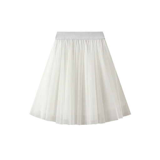 Color-Skirt Spring Summer Women Korean High Waist Bubble Skirt Slimming Short A line Tulle Skirt Short Skirt-Fancey Boutique