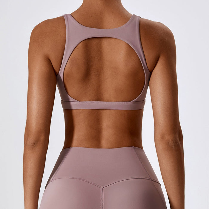 Color-Lavender-Nude Feel Tight Yoga Vest Shockproof Push up High Strength Workout Clothes Outer Wear Running Exercise Underwear-Fancey Boutique