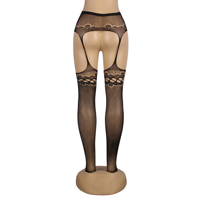 Color-Black-Sexy Lingerie Black Cutout Sexy Pantyhose-Fancey Boutique