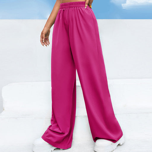 Color-Sports Pants Wide Leg Pants Women Solid Color Loose Slimming Straight Dance Pants Women-Fancey Boutique