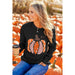 Color-Black-Halloween Pumpkin Printed Long Sleeved Top Female Casual Hoodless Sweater-Fancey Boutique