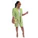 Color-Light Green-Women Clothing Blazer Shorts Two Piece Suit Spring Summer Casual Suit-Fancey Boutique