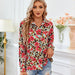Color-Red-Women Autumn Printed Long Sleeved Top-Fancey Boutique