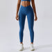 Color-Night sky blue-Nude Feel Yoga Pants Hip Lifting Pocket Quick Drying Fitness Pants Criss Cross Waist Head Skinny Running Sports Pants Women-Fancey Boutique