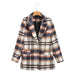 Color-Multi-Autumn Winter Woolen Plaid Blazer Single Breasted Mid Length Top-Fancey Boutique