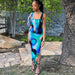 Color-Summer Printed Sleeveless Vest Top Split Skirt Two Piece Suit Women-Fancey Boutique