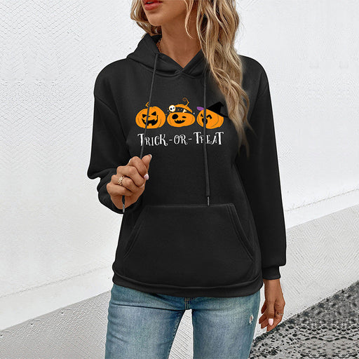 Color-Black-Autumn Women Clothing Halloween Printed Sweater-Fancey Boutique