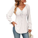 Color-White-Fall Arrival Women Clothing V Neck Drawstring Girdle Sexy Long Sleeve Solid Color T Shirt-Fancey Boutique
