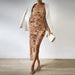 Color-Summer Printed Backless Irregular Asymmetric Single Shoulder Suspender Sexy Dress-Fancey Boutique