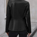 Color-Women Clothing Double Breasted Blazer Tops Faux Leather Motorcycle Leather Coat for Women-Fancey Boutique