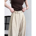 Color-Minimalist Old Money Mopping Work Pant for Women Spring Autumn Office Loose Drooping Wide Leg Pants-Fancey Boutique