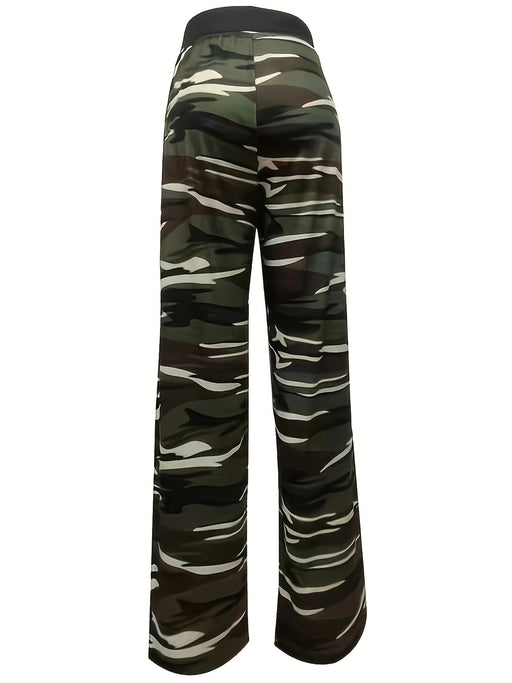 Color-Camouflage Print Comfort Casual Elastic Rope Pajama Pants Wide Leg Pants Women Clothing-Fancey Boutique