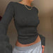 Color-Autumn Office Patchwork Pullover Long Sleeve Round Neck Slim Women T Shirt Sets-Fancey Boutique