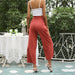 Color-Summer High Waist Wide Leg Pants Loose Solid Color Cropped Casual Flared Pants Women-Fancey Boutique