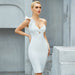 Color-Sleeveless Solid Color White Sexy Suspenders Mini Bandage Dress Socialite Gathering Cocktail Party Evening Dress Prom Formal Gown-Fancey Boutique