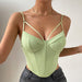 Color-Summer Diamond Slim Fit Sexy Backless Boning Corset Steel Ring Solid Color All Matching Sexy Vest-Fancey Boutique