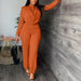 Color-Spring Summer Outfit Solid Color round Neck Casual Top Slim Trousers Elegant Set-Fancey Boutique