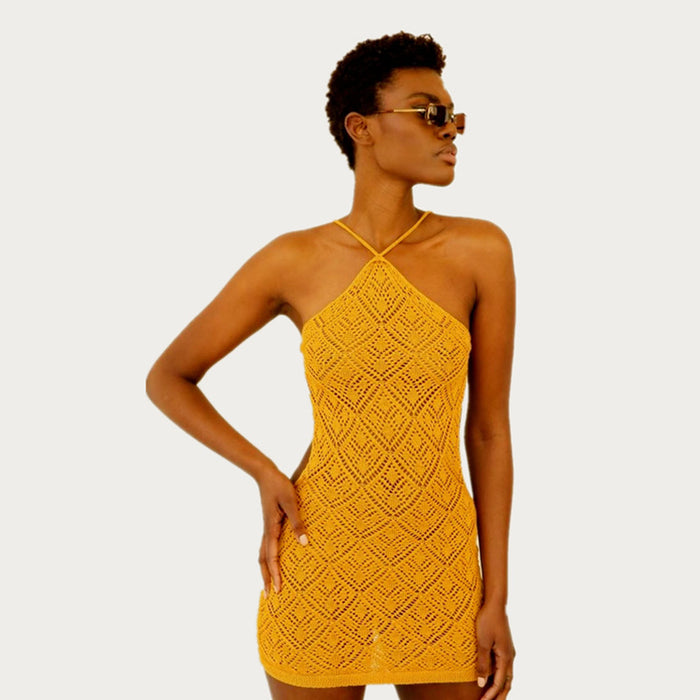 Color-Elegant High-End Strap Backless Short Dress Summer Women Clothing-Fancey Boutique