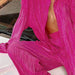 Color-Rose Red-Spring Summer Solid Color Texture Loose Slimming Pleated Casual Suit textured-Fancey Boutique