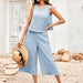 Color-Spring Summer Women Clothing Solid Color Casual Loose Sleeveless Women Jumpsuit-Fancey Boutique