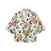 Color-Multi-Summer Women Collared Floral Print Wide Sleeve Single-Breasted Shirt Top-Fancey Boutique