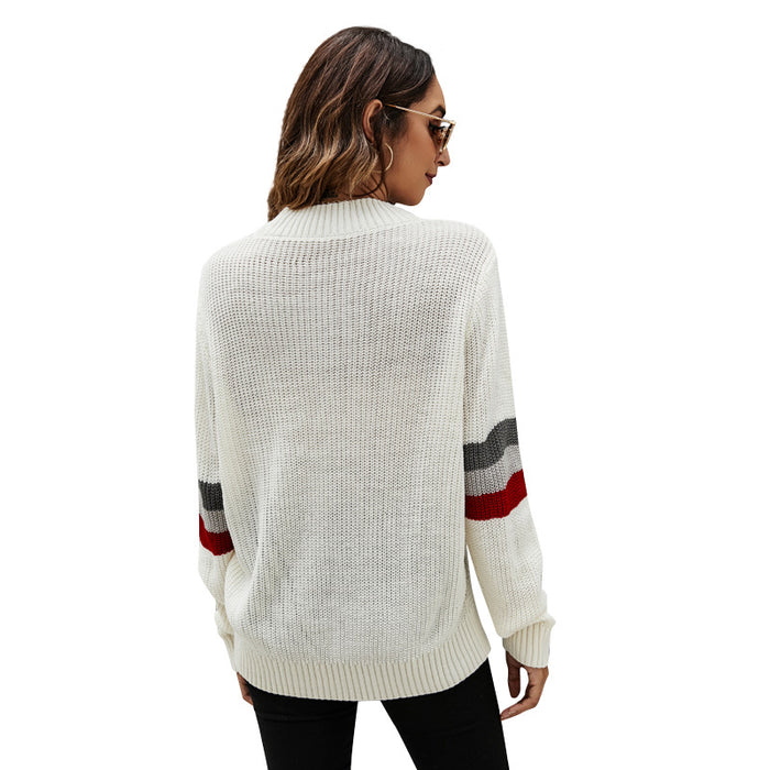 Color-Autumn Winter Loose Pullover Sweater Clothing Loose round Neck Long Sleeve Knitted Sweater-Fancey Boutique