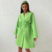 Color-Autumn Waffle Long Sleeved Dress Minority All Match Stomach Blanket A line Short Dress for Women-Fancey Boutique