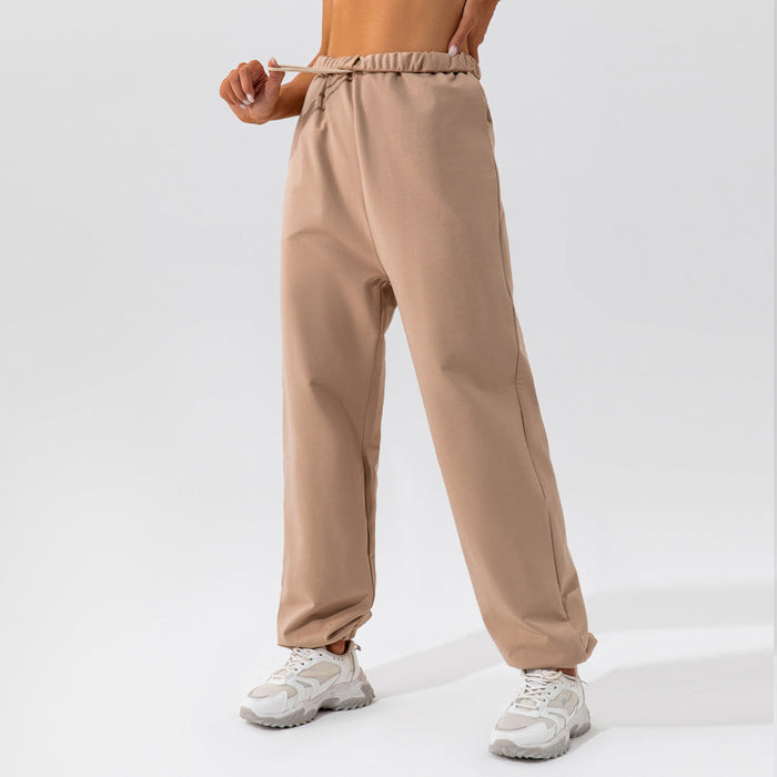 Color-camel-Spring Summer Girdle Loose Track Sweatpants Women Outdoor Dance Casual Trousers Office All Matching Straight Sweatpants Women-Fancey Boutique