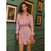 Color-Silk Acetate French Slim Dress Casual Fitted Waist Shirt Dress-Fancey Boutique