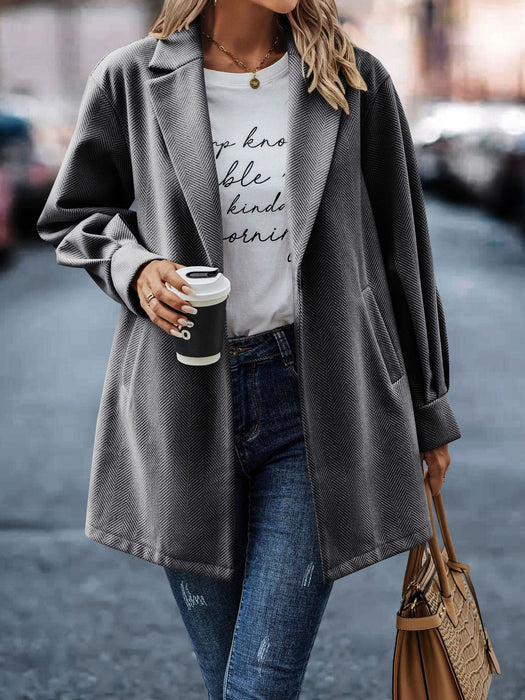 Color-Gray-Fall Winter Collar Long Long Sleeve Women Coat-Fancey Boutique