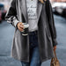 Color-Gray-Fall Winter Collar Long Long Sleeve Women Coat-Fancey Boutique