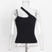 Color-White-Asymmetric Design Wide Narrow Crossbody Bottoming Camisole Summer Slim Fit Slimming Top Women-Fancey Boutique