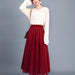 Color-Burgundy-Spring Swing Puffy Ankle Length Skirt High Waist Slim Fit Fairy Skirt Tulle Skirt A Line Skirt-Fancey Boutique