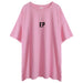 Color-Pink printing-All Cotton T shirt Women Summer Loose Korean T shirt Brushed Cotton Couple Top-Fancey Boutique