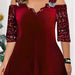 Color-plus Size Solid Color Sequin Large Swing Dress Autumn Clothes plus Size Women Clothes Maxi Dress-Fancey Boutique