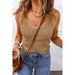 Color-Khaki-Women Clothing Spring Autumn Vest Comfort Casual Solid Color U Neck T shirt Women-Fancey Boutique