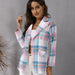 Color-Blazer Autumn Women Clothing Color Plaid Printed Long Sleeve Coat-Fancey Boutique