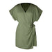 Color-Army Green-Solid Color Tied Jumpsuit Elastic Waisted Slimming V Neck Short Sleeve Rompers Women-Fancey Boutique