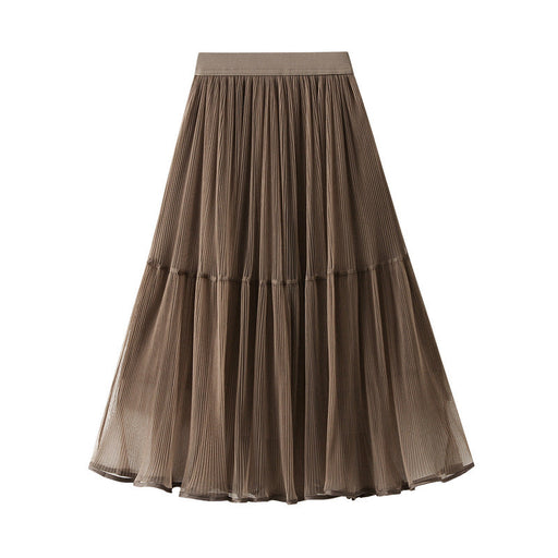 Color-Khaki-Spring Elegant Fairy Slimming Skirt-Fancey Boutique