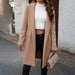 Color-Woolen Coat Autumn Winter Solid Color Office Cardigan Coat-Fancey Boutique