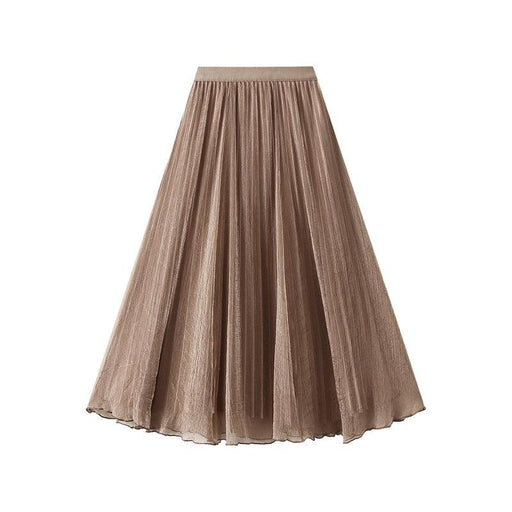 Color-Double Sided Wear High-Grade Streamer Veil Skirt Skirt Women High Waist Pearlescent Yarn A line Asymmetric Skirt-Fancey Boutique