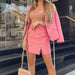 Color-Pink-Autumn Winter Women Clothing Long Sleeve Suit Skirt Two-Piece Set-Fancey Boutique