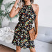 Color-Summer Casual Sleeveless Floral Flounce Big Swing Chiffon Dress Women Clothing-Fancey Boutique