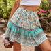 Color-Spring Summer Bohemian High Waist Print Mini Skirt-Fancey Boutique