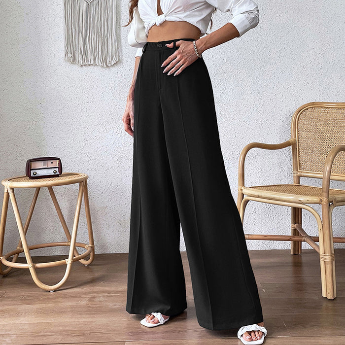 Color-High Waist Slimming Loose Wide Leg Pants Casual Trousers-Fancey Boutique