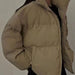 Color-Khaki-Autumn Winter Fashionable Loose All Match Thickened Warm Cotton Coat-Fancey Boutique