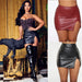 Color-Women Skirt High Waist Hip-Wrapped Skirt Nightclub Faux Leather Zipper Sexy Black Leather Skirt-Fancey Boutique